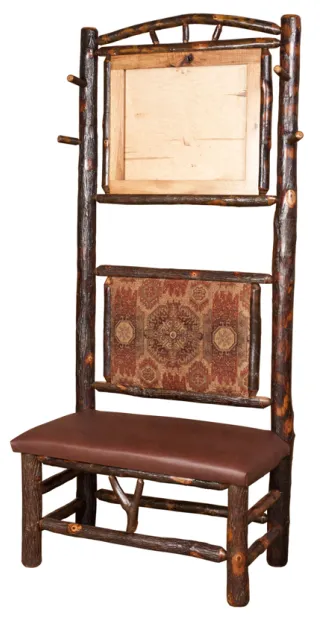 Hall Bench w/ Mirror and Coat Hooks