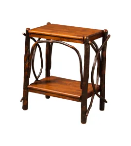 Hickory End Table Solid Shelves