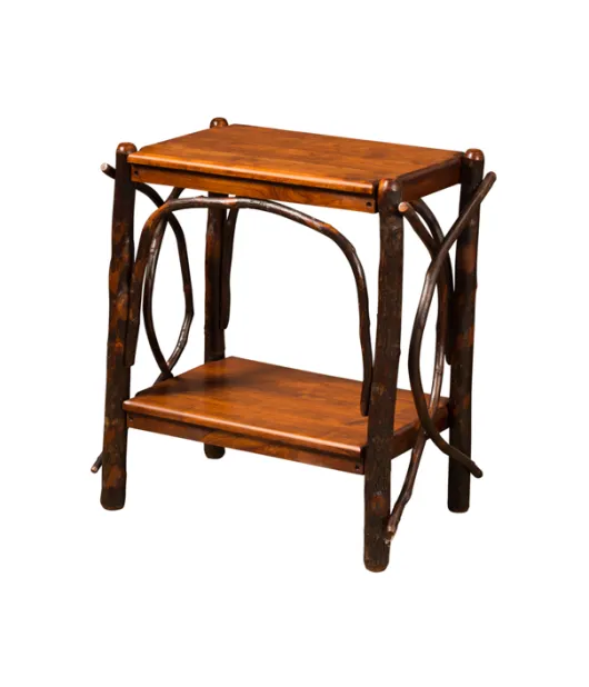 Hickory End Table Solid Shelves