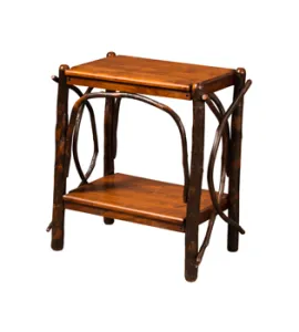Hickory End Table with Solid Shelves