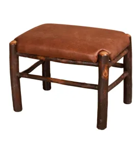 Hickory Fireside Footstool in Fabric Seat