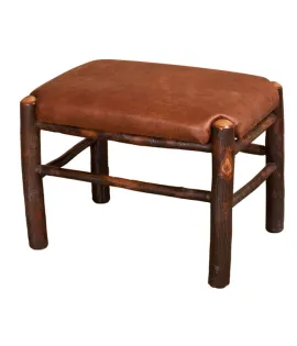 Hickory Fireside Footstool in Fabric Seat