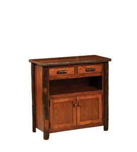 Hickory Hall Table with 2 Doors and Drawers
