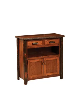 Hickory Hall Table with 2 Doors and Drawers