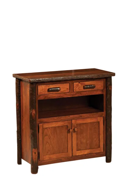 Hickory Hall Table with 2 Doors and Drawers