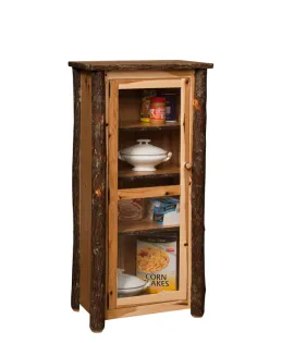 Hickory Jelly Cupboard with Glass Door