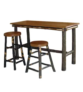 Hickory Rectangle Top Pub Table
