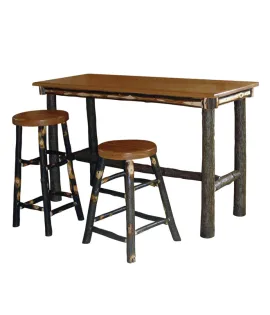 Hickory Rectangle Top Pub Table