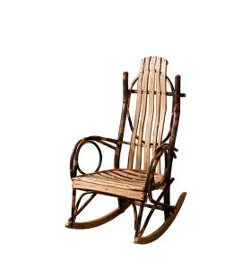 Bendwood Hickory Rocker with Live Edge Slats