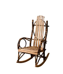 Bendwood Hickory Rocker with Live Edge Slats