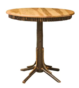 Hickory Round Top Pub Table with Round Skirting