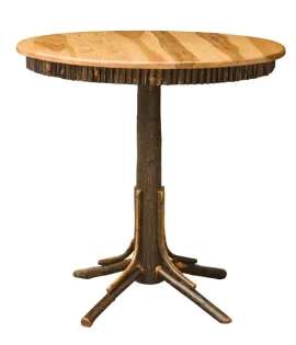 Hickory Round Top Pub Table with Round Skirting