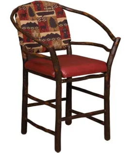 Hoop Bar Stool with Fabric Seat &amp; Back