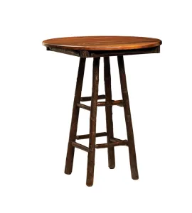 Hickory Round Pub Table with Windmill Base