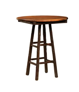 Hickory Round Pub Table with Windmill Base