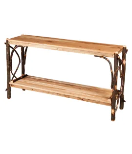 Sofa Table with Solid Top and Slatted Shelf