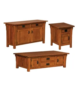 Camden Mission Cabinet Occasional Table Set