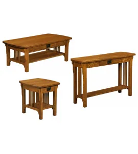 Craftsman Mission Open Occasional Table Set