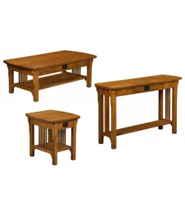 Craftsman Mission Open Occasional Table Set