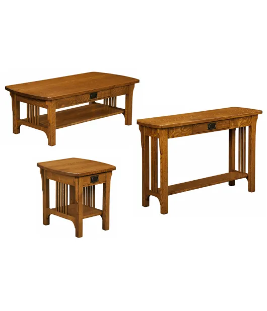 Craftsman Mission Open Occasional Table Set