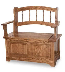 Country Spindle Storage Bench
