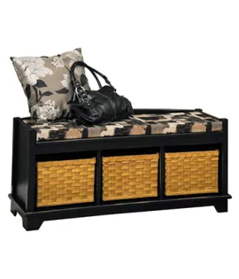 Lattice Weave Bench with Cushion