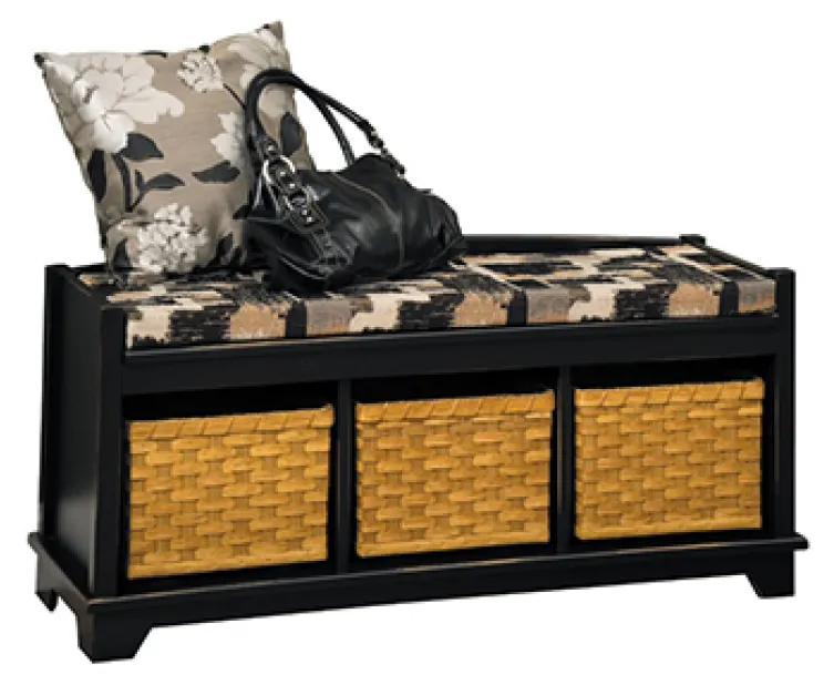 Lattice Weave Bench with Cushion