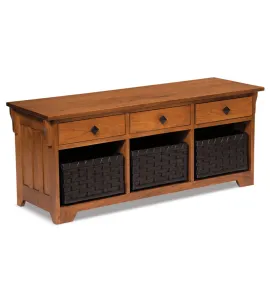 Lattice Weave Drawer Bench