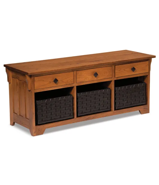 Lattice Weave Drawer Bench