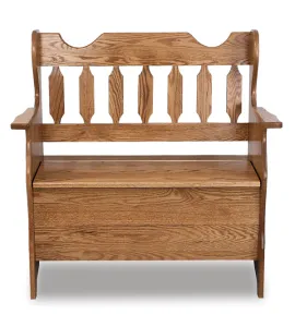 Slat Back Storage Bench