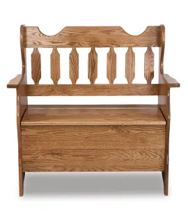 Slat Back Storage Bench