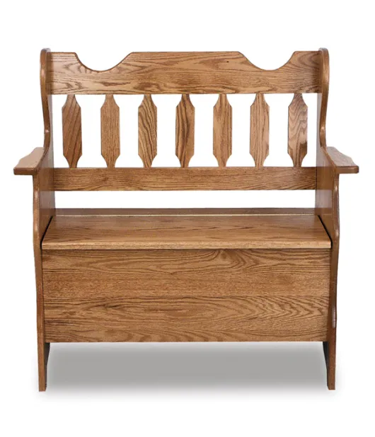 Slat Back Storage Bench