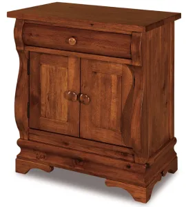 Chippewa Sleigh 1 Drawer 2 Door Night Stand