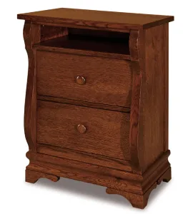 Chippewa Sleigh 2 Drawer Night Stand with Opening