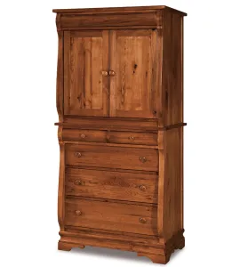 Chippewa Sleigh 5 Drawer 2 Door Armoire