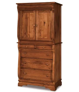 Chippewa Sleigh 5 Drawer 2 Door Armoire