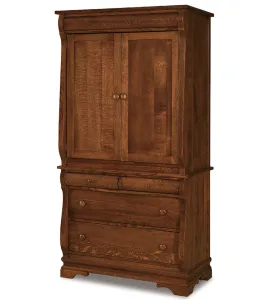 Chippewa Sleigh 4 Drawer 2 Door Armoire