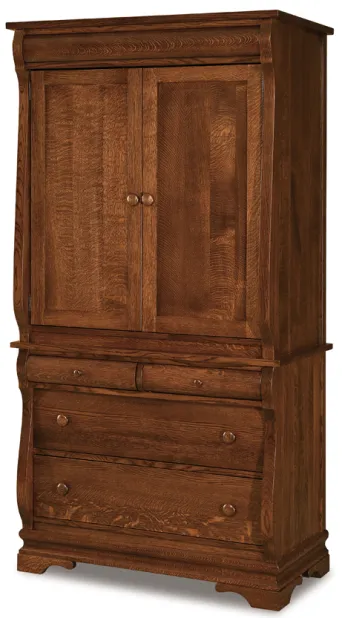 Chippewa Sleigh 4 Drawer 2 Door Armoire