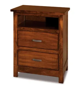 Flush Mission 2 Drawer Night Stand with Opening