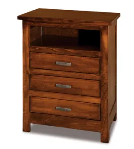Flush Mission 3 Drawer Night Stand with Opening