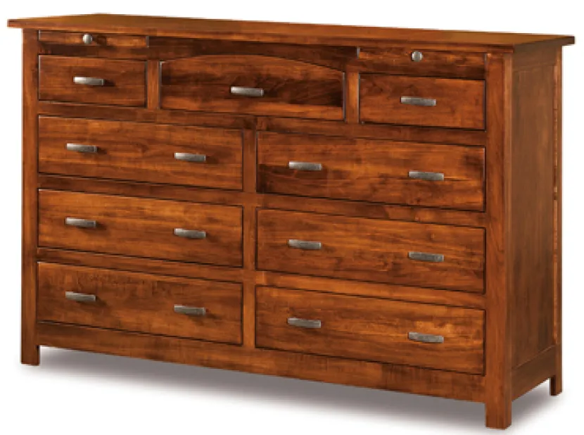 Flush Mission 9 Drawer Dresser with Jewelry Drawer