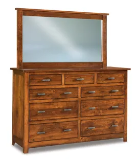 Flush Mission 66&quot; 9 Drawer Mule Dresser
