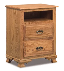 JR Heritage 2 Drawer Night Stand with Opening