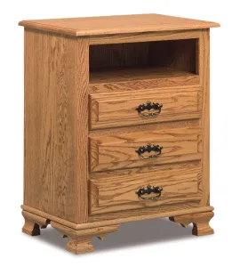 JR Heritage 3 Drawer Night Stand with Opening