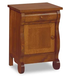 Old Classic Sleigh 1 Drawer 1 Door Night Stand