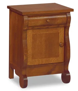 Old Classic Sleigh 1 Drawer 1 Door Night Stand