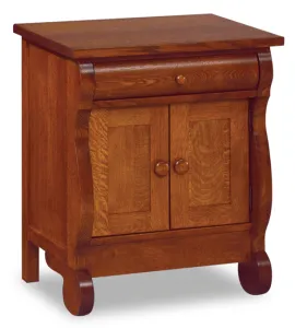 Old Classic Sleigh 1 Drawer 2 Door Night Stand