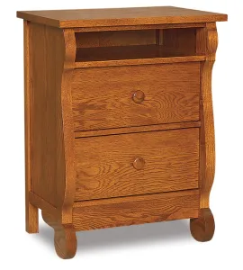 Old Classic Sleigh 2 Drawer Night Stand with Opening