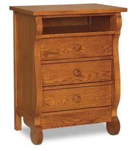 Old Classic Sleigh 3 Drawer Night Stand with Opening