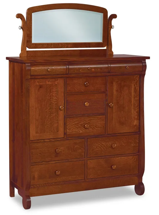 Amish Furniture Factory Sleigh His & Her Chest